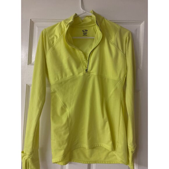 Champion XS Neon Yellow Duo Dry 1/4 Zip Pullover Athletic Running Jacket - Picture 8 of 16